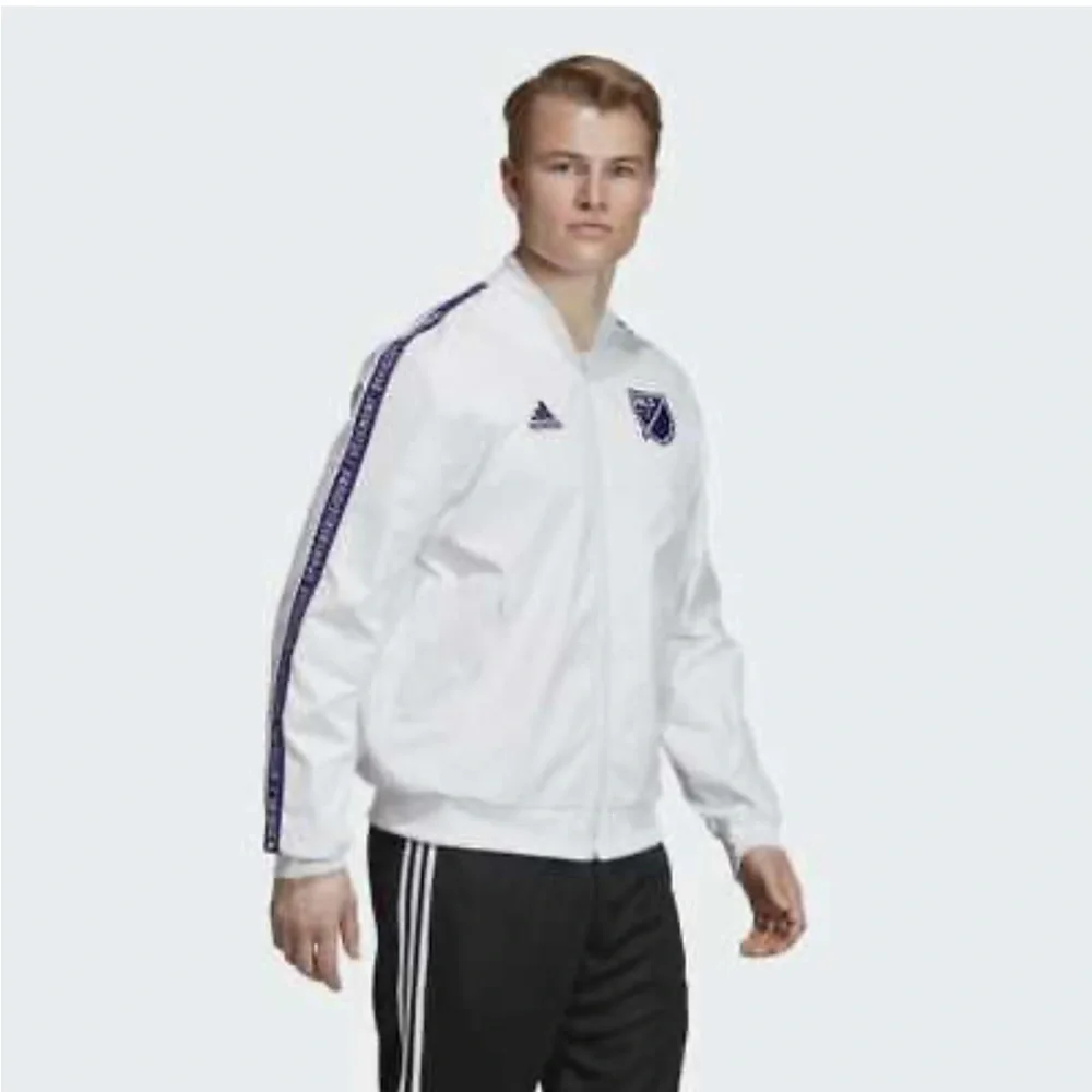 ADIDAS MLS Jacket All Star Game Full Zip Front, Zipper Pockets Like New! Size L - Picture 2 of 8